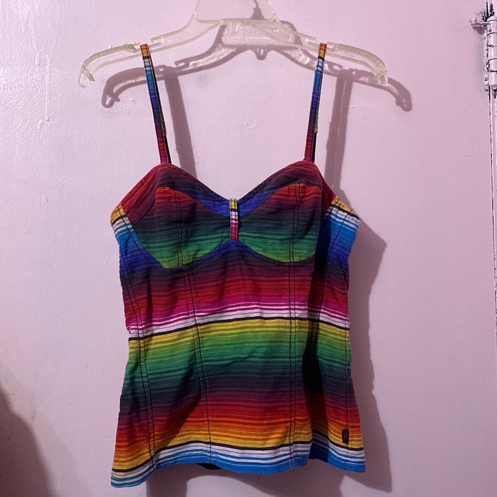 Royal Bones Serape Print Bustier Tank Top Medium
